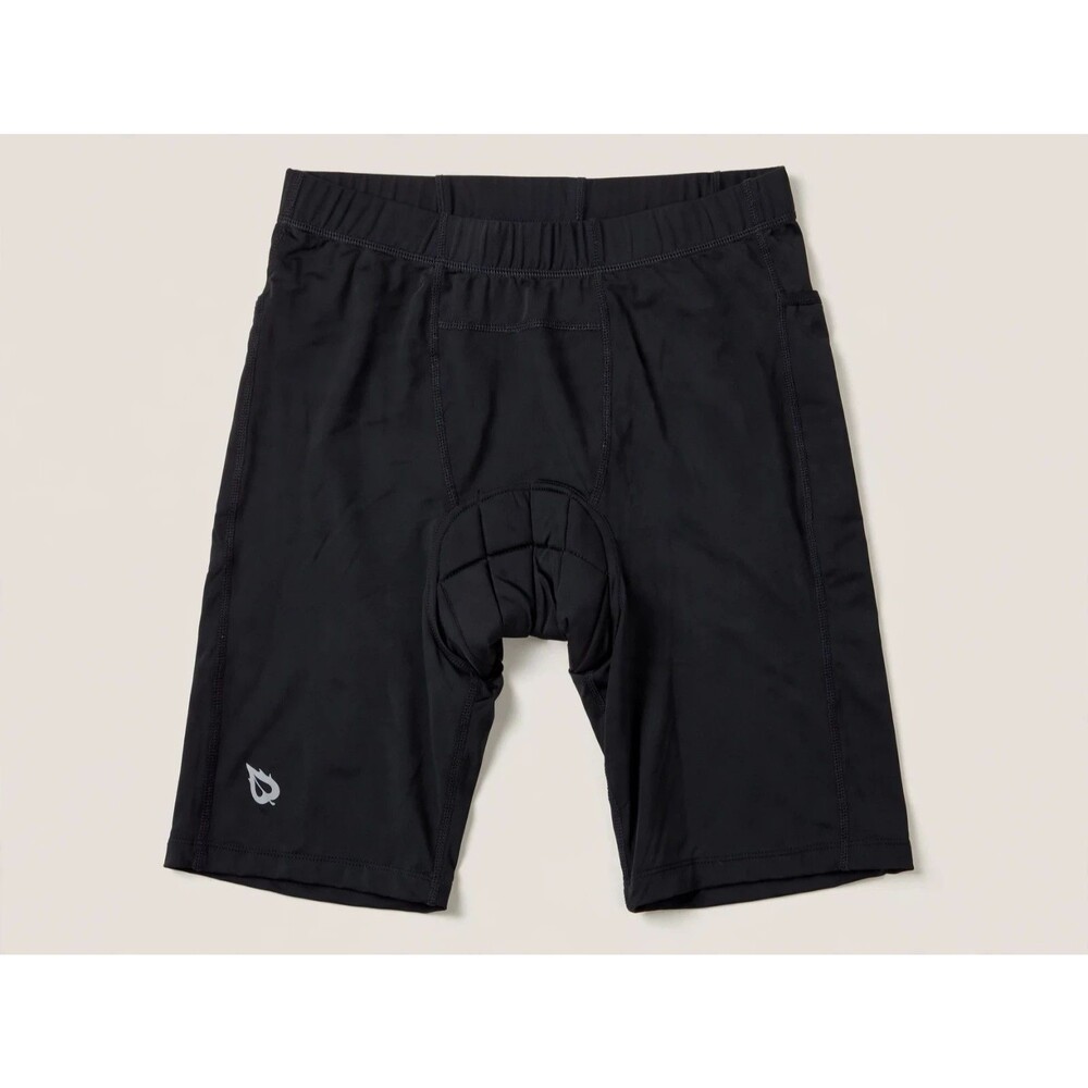 Baleaf Mens M Black Padded Bike Shorts Cycling 9in Pockets Reflective Chamois